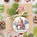 2 x Snow Man Christmas Ornaments for Christmas Tree Snow Man Tree Ceramic Ornament Hanging Snowmen Ornaments for Xmas Holiday Home Decor Gift Exchanges Idea Party Supplies(Snow1)