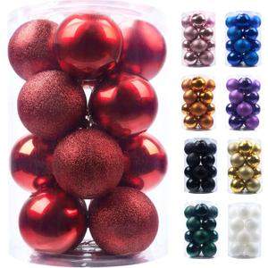 Emopeak 16Pcs Christmas Balls Ornaments for Xmas Tree - 3.15Inch Large Shatterproof Christmas Tree Decorations Hanging Ball for Holiday Wedding Party Decoration Red