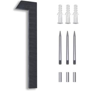 8 Inch House Numbers For Outside modern,Address Numbers For Houses Numbers For Address On House Metal Black Large Modern House Number Door Numbers For House Floating Flush Mount Aluminum Black Number (1)