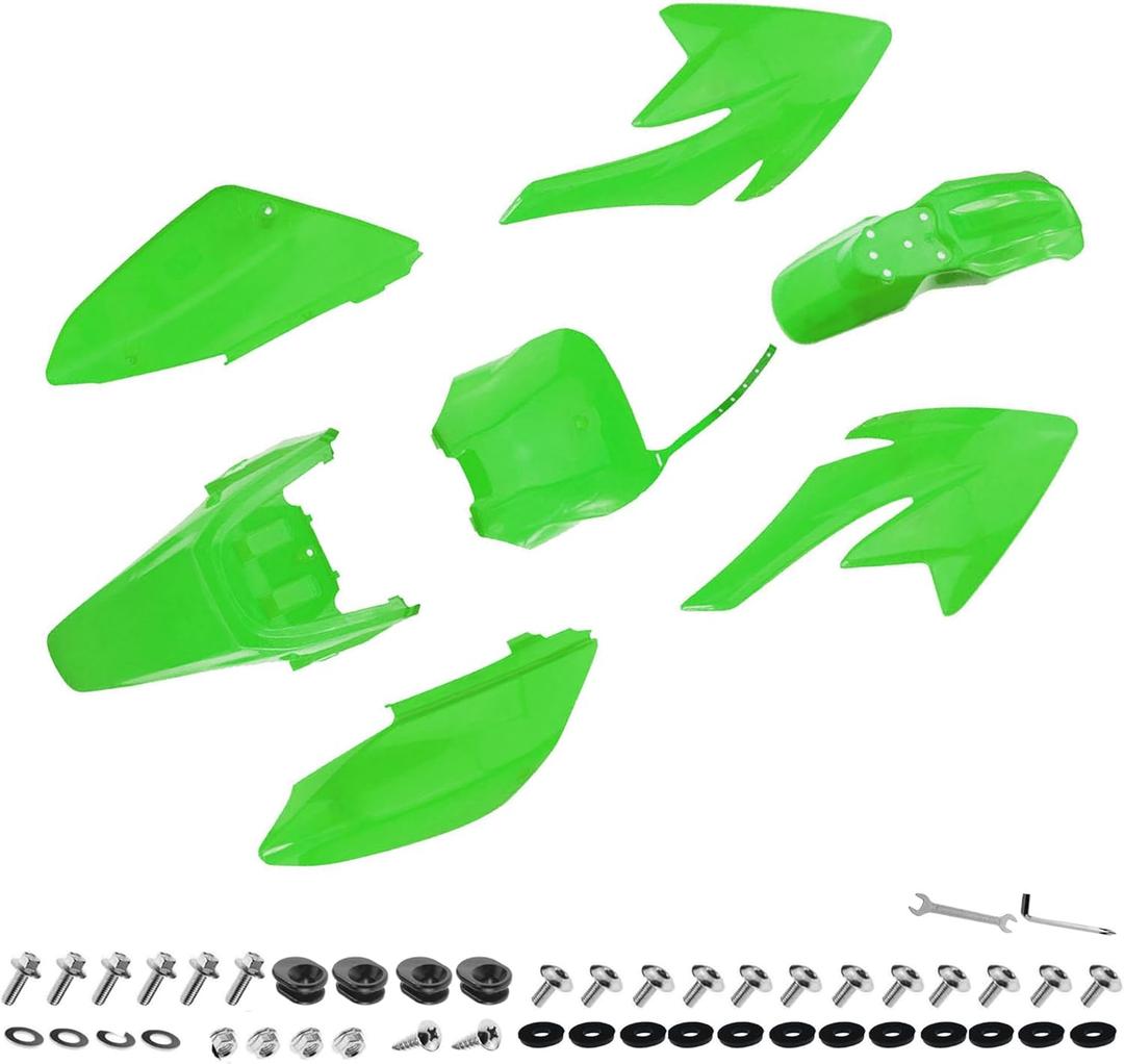 PRO BAT 7 PCs Plastic Fender Fairing Kit 110cc 125cc Pit Bike CRF70 70F CRF Coolster Apollo YX Green