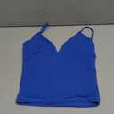 SUUKSESS Women Sexy Deep V Neck Sleeveless Fitted Basic Tops Y2K Tank Top Cami, XS, Royal Blue 