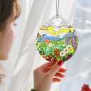 Stained Glass Ornament, Christmas Ornament, Hanging Ornaments for Home Decor & Christmas Tree Ornaments Exquisite Holiday Decor, Xmas Gifts & Holiday Present - Wildflowers