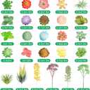 Jutom 32 Pieces Mini Artificial Succulents Unpotted Realistic Artificial Fake Plants Colorful Faux Succulents Small Cactus Plants for Garden Flower Kitchen Home Decor