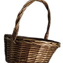 Wicker basket with handle