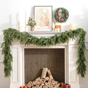 6FT Cedar Garland for Christmas Decoration-Realistic Faux Green Garlands for Mantle-Lush Artificial Greenery for Winter Mantle Fireplace Indoor Home Decor,1 Pc