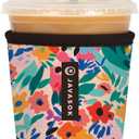 Sok It JavaSok Iced Coffee & Cold Soda Insulated Neoprene Cup Sleeve (Abstract Floral, Small: 16-20oz)