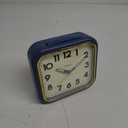 5.5" Large Analog Alarm Clock  Silent Non Ticking  Gentle Wake  Beep Sounds  Increasing Volume  Battery Operated Snooze and Manual Light  Retro Blue