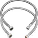 24" Faucet Supply Line, 3/8 inch Comp x 1/2 inch FIP Faucet Connector, Braided Stainless Steel Faucet Hose for Bathroom Sink and Kitchen, Leak-Resistant cUPC Certified Water Supply Line, 2 Pack