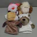 4 Pcs Hand Puppet Animal with Working Mouth 9.8 Inch Animal Puppet Soft Plush Toy for Storytelling Theater Preschool Birthday Gifts