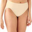 Bali Women's Seamless Hi-cut Panty, Comfort Revolution Microfiber Brief, Full Coverage Underwear (7, Black/Nude/Light Beige)