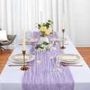 6 Pack Lilac Purple Cheesecloth Table Runner 10Ft Spring Lavender Gauze Cheese Cloth Table Runner 35x120 Inch Boho Sheer Rustic Fabric for Holiday Party Decor Baby Shower Wedding Home Decorations