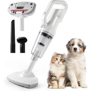 iPettie Cordless Pet Hair Vacuum 12000 PA Powerful Suction with LED Light, 4 Different Nozzles, Cat Hair or Dog Hair Vacuum for Shedding, Portable Handheld Vacuum for Pet Hair
