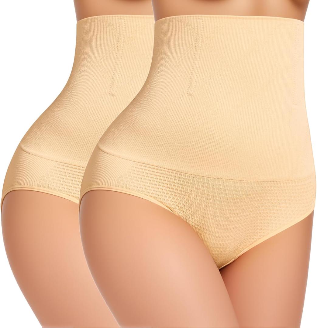Women's Tummy Control Shapewear Panties Hi-Waist Body Shaper Underwear Slimming Briefs Compression Minimalist (XXL)