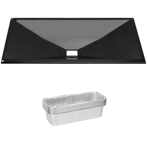 DELSbbq 66037 Grease Tray with 10-Pcs 6498 Drip Pan for Weber Genesis II 400 & LX 400 Series, Replacement for Weber Genesis II E-410 S-410 E-435 S-435, Genesis II LX E440 S440 S435 SE410