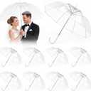 52 Inch Clear Umbrella, Large Dome Transparent POE Umbrella