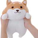 Shiba Inu Dog Plush Pillow, Cute Soft Corgi Stuffed Animals Doll Toys Gifts for Valentine, Christmas, Birthday, Bed, Sofa Chair (Brown Round Eye, 13.5in), 1 Count