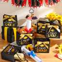 Jetec 45 Pack 2026 Graduation Gift Bags Bulk Small Congrats Bags with Handle and Bow Ribbon 5.5 x 4.7 x 2.5 Inch Grad Paper Treat Gifts Party Favor Supplies for College High School(Black Gold), 1 Count
