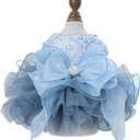 Fashion Sweet Puppy Dog Blingbling Princess Skirt Pet Dog Lace Cake Camisole Tutu Dress E-Navy M (Back 10.4" Chest 15.5")