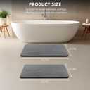 XMarrat Extra Large Stone Bath Mat Large, 31.5'' x 19.7'' Diatomaceous Earth Non-Slip Stone Shower Mat, Super Absorbent Diatomite Stone Mats for Bathroom, Quick Drying, Easy to Clean (Dark Gray)