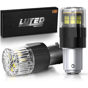 1157 LED Bulb, Brake Light, Reverse Backup Tail, Compatible with 2057 2357 7528 BAY15D P21/5W, 600% Brighter 2400LM 6500K Xenon White, Canbus Error-Free, 2PCS