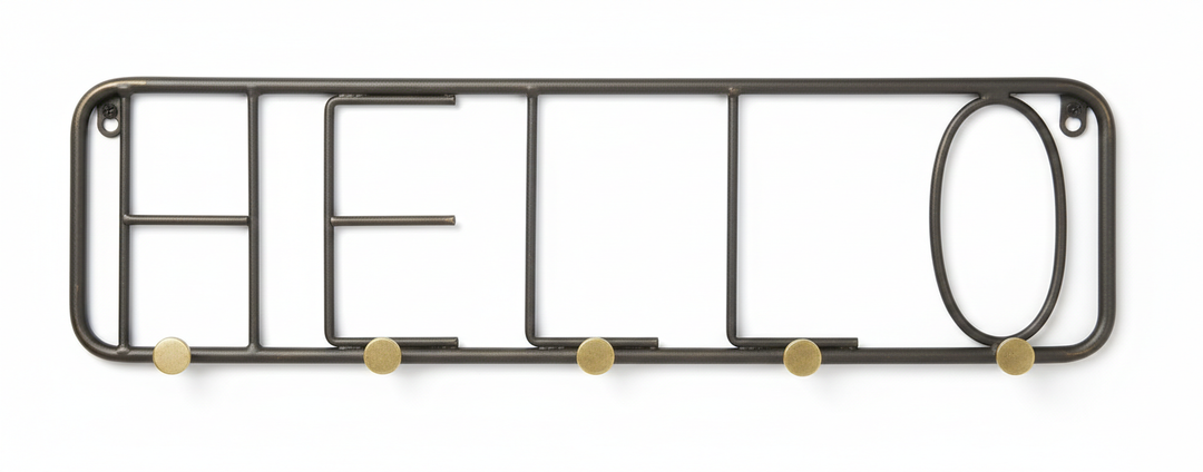 Hello Metal Rack With 5 Hooks 23.62" ×1.92"