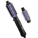 Conair 2-in-1 Hot Air Curling Combo, Includes 1.5-inch Curl Brush and 1-inch Aluminum Bristle Brush Black / Purple