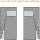 No Magnetic Thermal Door Curtain Fits Doors Size 72"x82"，Curtain Size 75"x84", Insulated Curtain Side Open, Visible Panels, Keep Warm in Winter Cool in Summer,Diamond Pattern,Gray