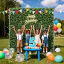 Artificial Flower Wall 8x8ft Green Grass Backdrop for Wedding, Baby Shower, Party, Birthday & Home Decor, Easy & Quick Assembly (Greenery)