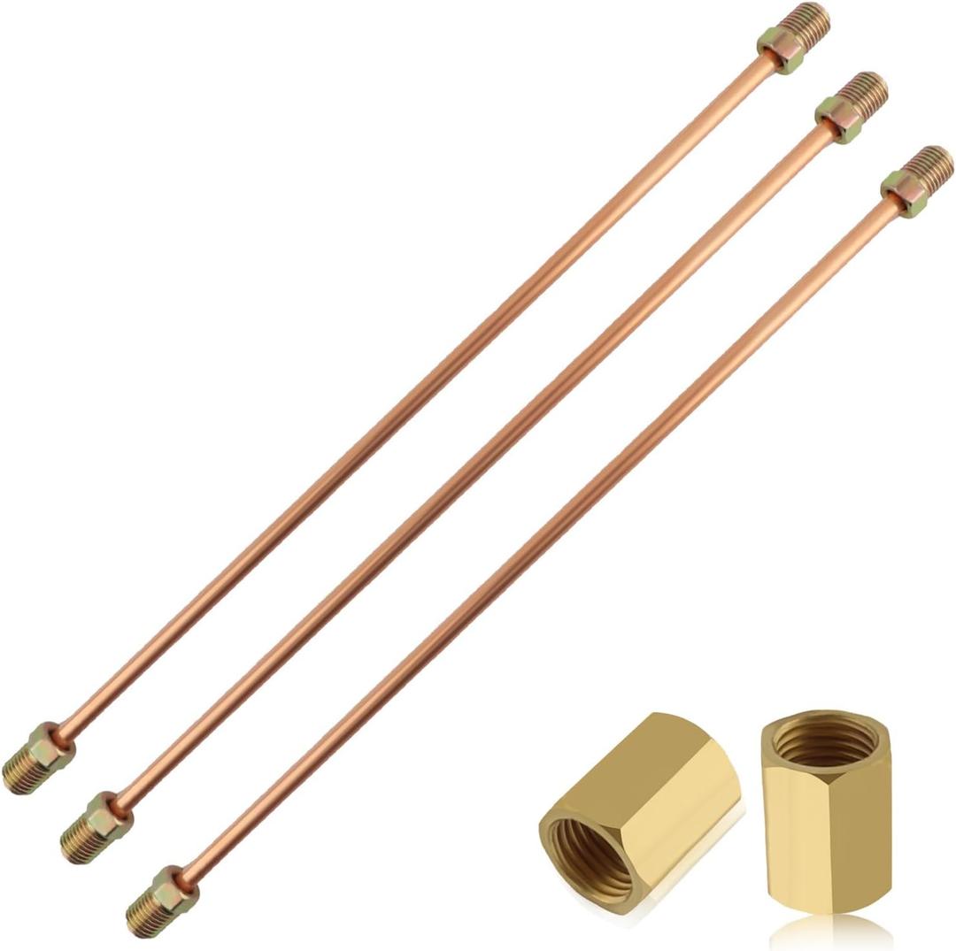 3PCS 3/16 Brake Line Kit With Fittings, 2PCS Coupling Unions, 8In Copper Nickel Rear Lines for Replacement, Universal Car Accessories