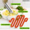 3 x Urbanstrive Non-Scratch Silicone Potato Masher Kitchen Tool, Potatoes Masher Potato Masher Stainless Steel Wrapped In Premium Silicone, Potato Smasher, Orange