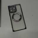 KANGHAR Case Designed for iPhone 15 Pro Max Magnetic Clear with Camera Lens Protector[Compatible with MagSafe] Luxury Cute Plating Design Full-Body Shockproof Protection Cover Black