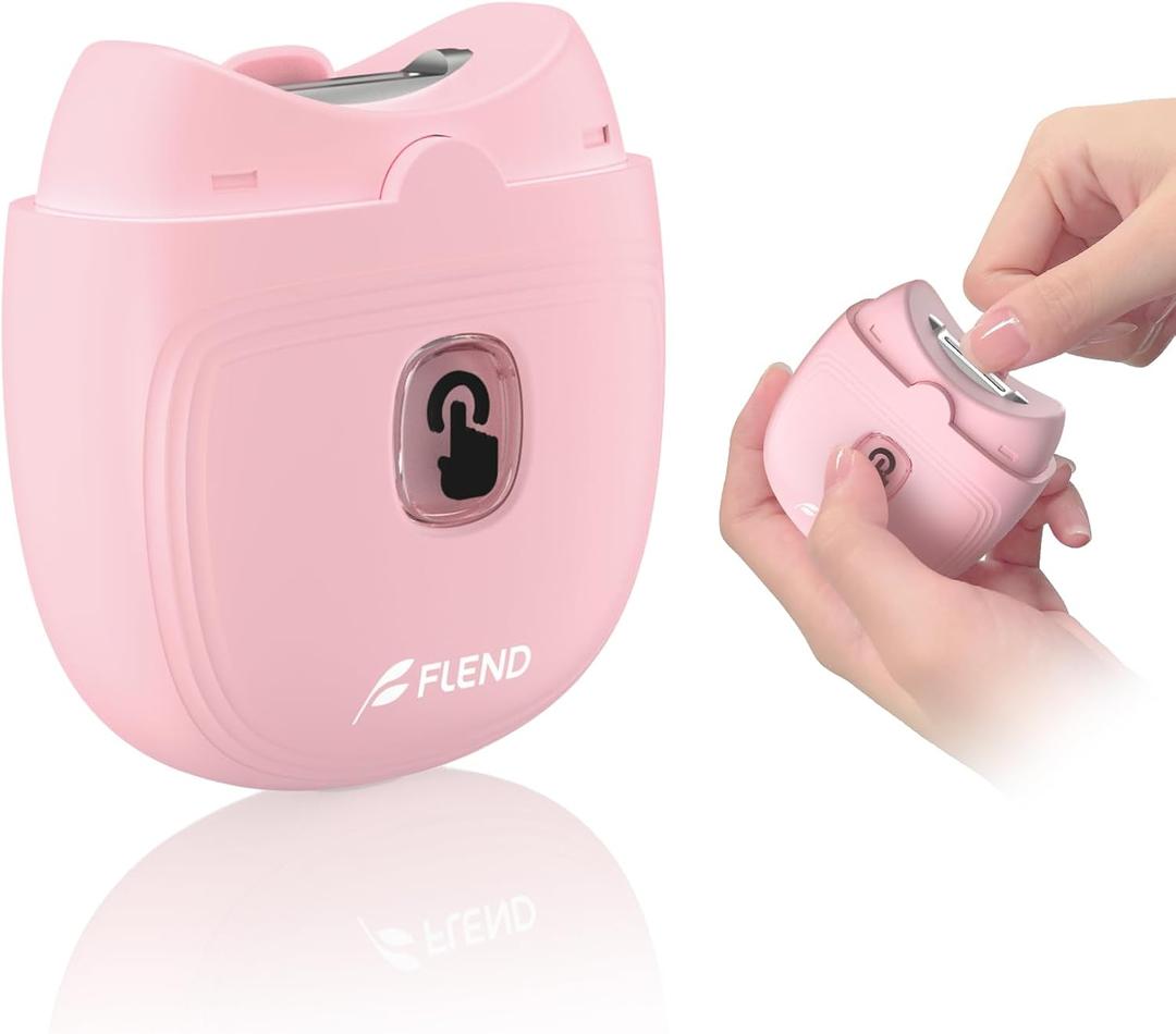 Electric 2-in-1 Nail Clipper & Polisher, 2-Speed Safe Fingernail Trimmer for All Ages, Rechargeable Automatic Nail Clipper with Light, Manicure Set for Baby Kids Seniors & Weak Hands