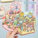 3 x DIY 3D House Stickers, 4 Sets Fun DIY Stickers Scene Make Your Own Mini House Cute Cartoon Animal Scene Stickers for Kids Adult Sticker Art Relief Stress Pass The Time