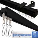 Jos & Haz Ceiling Curtain Track Set 3ft-13ft / 4 Meter Premium Heavy Duty Curtain Track, Ceiling Mount and Wall Mount for Room Divider, Living Room, Bedroom, Office