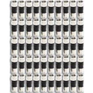 50-Pack RG6 Quad Compression Connectors PPC EX6XL Approved for Most Satellite or Cable Coax