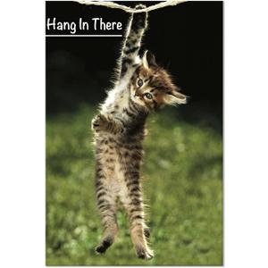 Funny Cat Posters for Wall Hang in There Poster - Motivational Wall Art Inspirational Posters Print Canvas Home Living Room Bedroom Decor Mural (Cat-1, 16.00" x 24.00", Unframed)