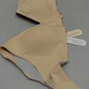 OEAK Womens Deep V Bras Wireless Comfortable Bra Supportive No Underwire Bras Tshirt Push Up Bralettes Plunge Seamless Bra (Large Plus, Beige)