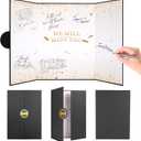 Farewell Guest Book Cards, Going Away Party Decorations, Farewell Gifts for Coworkers, Colleagues, Friends, Teachers, Black Gold We Will Miss You Signature Board, Farewell Keepsake for Wome,n Men