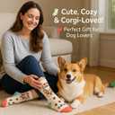 2 x Corgi Gifts for Corgi Lovers Set Includes Corgi Funny Socks, Makeup Bag, Cute Earrings, Stickers,Kitchen Towels -Corgi Gifts