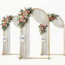 (7.2FT, 6.6FT, 6FT) Gold Metal Arch Backdrop Stand for Weddings, Birthdays & Garden Decor, Semicircle Frame, Sturdy Powder-Coated Metal, Easy to Assemble, Indoor & Outdoor Use