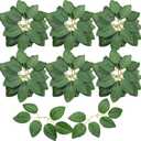 Woohome Bulk Rose Leaves 250 PCS Artificial Green Leaves Artificial Fake Leaves for DIY Wedding Bouquets Party Decorations Rose Vine Wreath Garlands Supplies