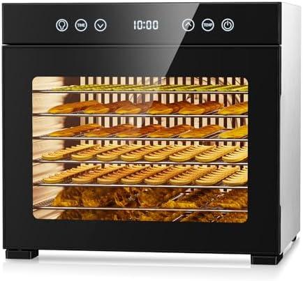 Food Dehydrator, 650W Powerful Fruit Dryer Machine with Adjustable Timer & Temperature, 8 Stainless Steel Trays, Quiet Operation, for Jerky, Fruits, Herbs, Dog Treats