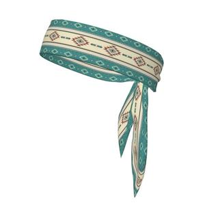 BEIANSHUO Native Indian Western Tribal Tie Headband, Breathable Sweatband, Non-slip Fabric Sweatband for Soccer, Tennis, Workout, Costumes & Cosplay