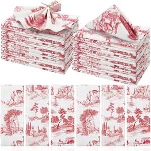 VitalCozy Cloth Napkins 15 x 15 Inch Reusable Soft Fabric Napkins Washable Plants Floral Square Napkin Cotton Dinner Towel Decorative for Summer Fall Party(Countryside,24 Pcs) VitalCozy Cloth Napkins 15 x 15 Inch Reusable Soft Fabric Napkins Washable Plants Floral Square Napkin Cotton Dinner Towel Decorative for Summer Fall Party(Countryside,24 Pcs)