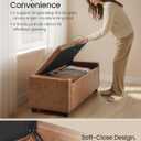 SONGMICS Storage Ottoman, Storage Chest Bench with Legs, End of Bed Bench with Safety Hinges, Pull Tab, for Living Room, Bedroom, 19.7 x 47.6 x 16.5 Inches, Synthetic Leather, Coffee Brown ULOM521KQ01