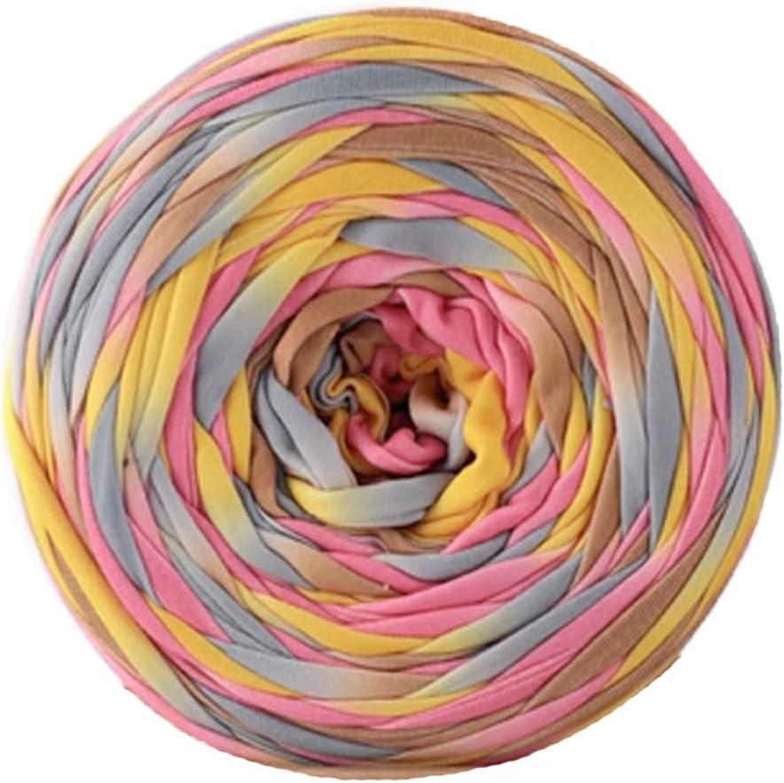 300g Fabric Cloth Knitting Yarn T-Shirt Yarn DIY Hand Craft Bag Basket Cushion Projects Yellow Pink Gray