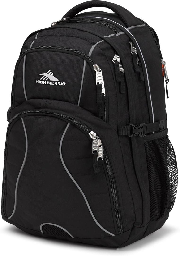 High Sierra Swerve Laptop Backpack, Black, One Size (19 x 13 x 7.75-Inch)