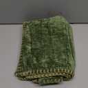 DecorUhome Chenille Soft Cozy Throw Pillow Covers 18x18 Set of 2, Modern Farmhouse Boho Velvet Decorative Pillow Cases with Stitched Edge for Couch Sofa Bed Home Decor, Forest Green