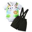SUNNY PIGGY Toddler Boy Clothes Kid Summer Outfits Baby Button Dress Polo Shirt Romper Shorts Set  Beach Wedding Birthday, Size 0-3M