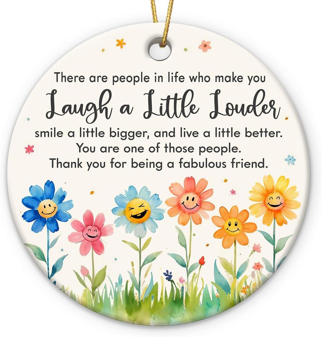 Friendship Christmas Ornaments 2025 - Friends Ornaments for Christmas Tree, Work Besties Gifts for Women, Coworker, Double Side Thank You BFF Ornament, Xmas Gift for Friends, 6 Pack